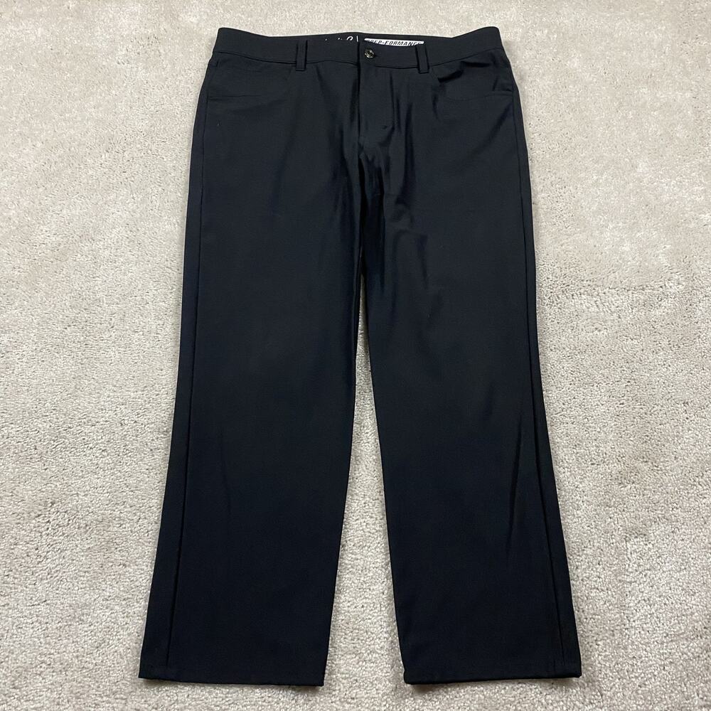 Johnnie-O Pants Mens 35x27* Black Prep-Formance Performance Golf Stretch Preppy